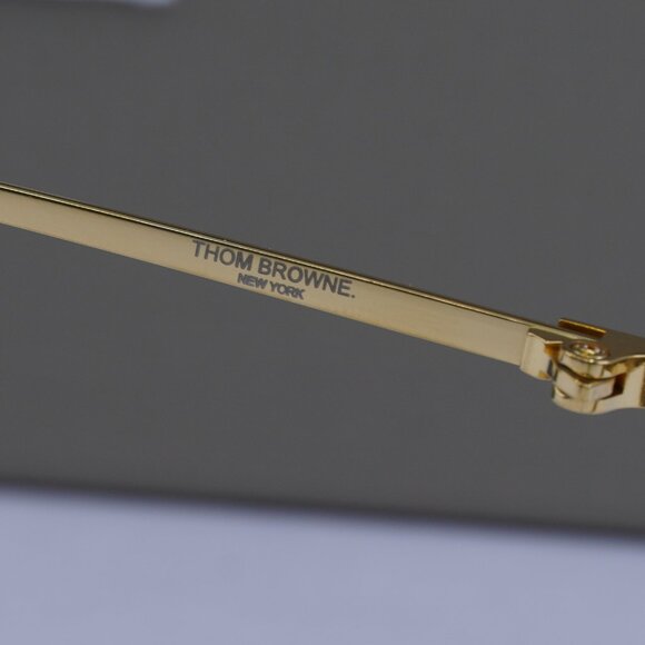 Thom Browne TB109-CGLDNVY53 Aviator Eyeglasses 53mm – Gold/Navy - Picture 8 of 9